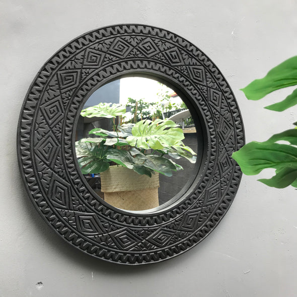Mirror Carving 50 CM Teakwood 001