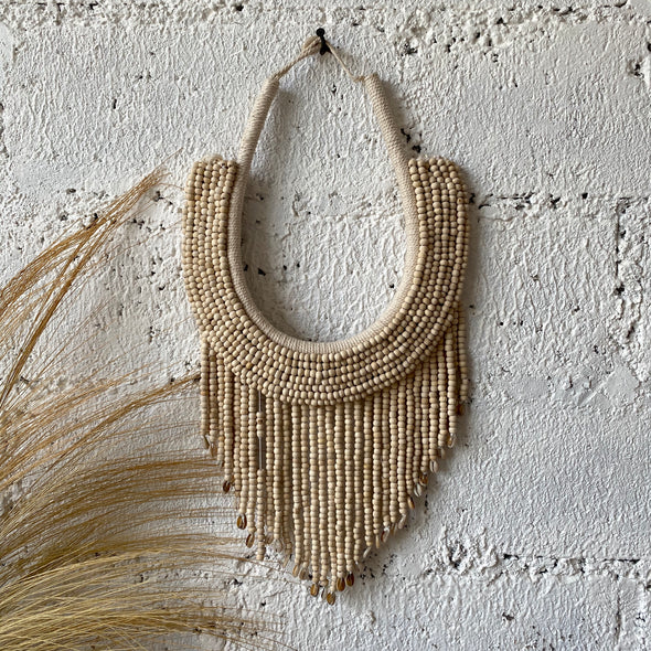 NATURAL BEADED NECKLACE HANGING