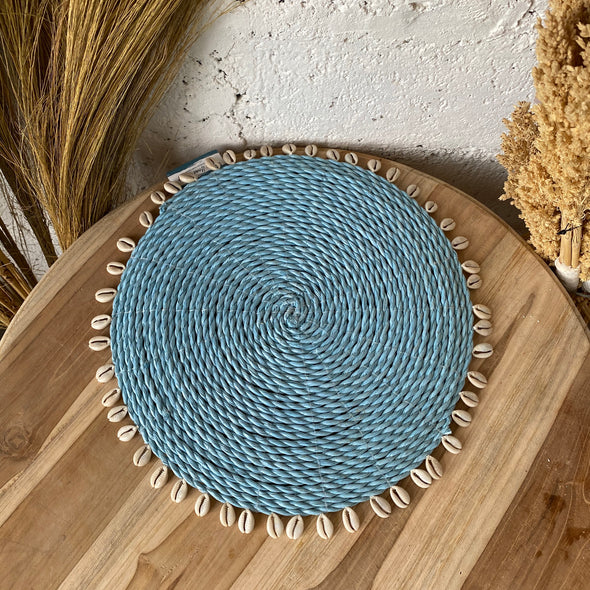 PLACEMAT RAFFIA WITH SHELL 003