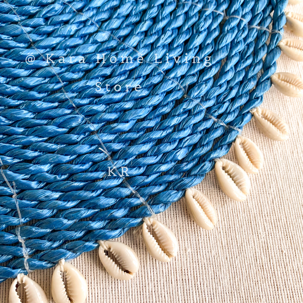 PLACEMAT RAFFIA WITH SHELL 002