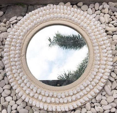 Mirror With Shell 50CM WHITE